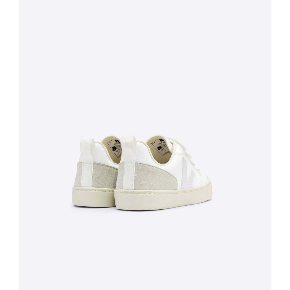 White/Beige Kids' Veja V-10 CWL Sneakers | AU 868EBC